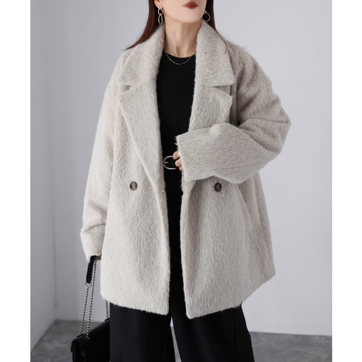 ミドル丈シャギーダブルジャケットコート | Riberry | 詳細画像12 