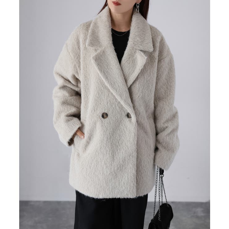 ミドル丈シャギーダブルジャケットコート | Riberry | 詳細画像13 