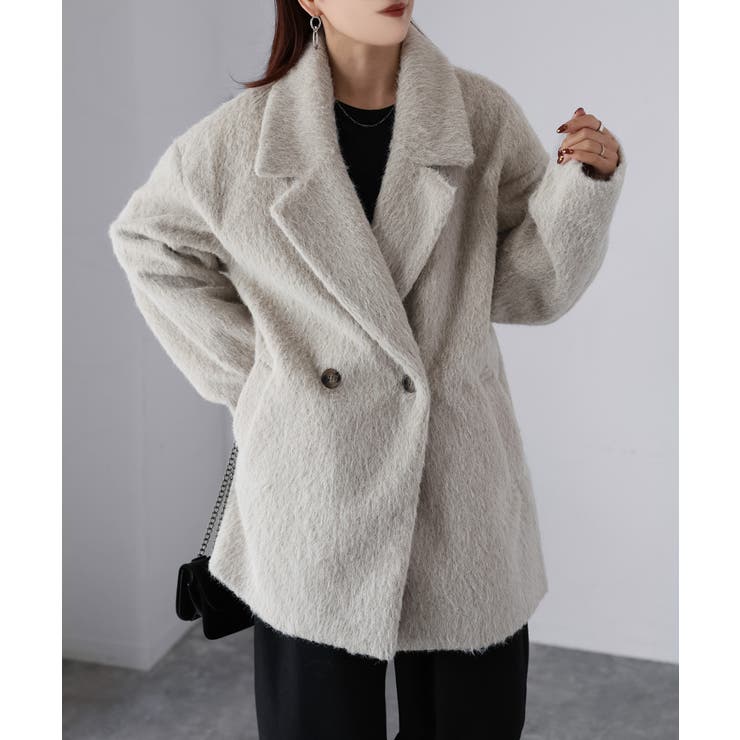 ミドル丈シャギーダブルジャケットコート | Riberry | 詳細画像14 