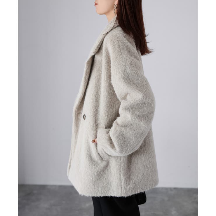 ミドル丈シャギーダブルジャケットコート | Riberry | 詳細画像15 