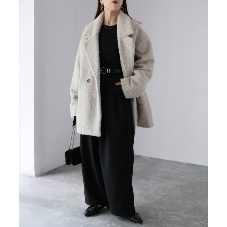 ミドル丈シャギーダブルジャケットコート | Riberry | 詳細画像18 