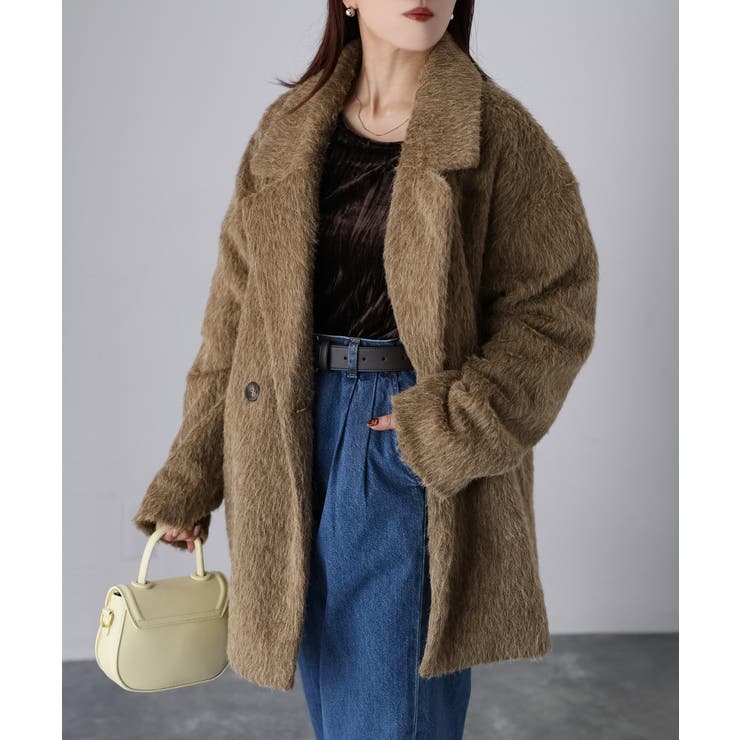 ミドル丈シャギーダブルジャケットコート | Riberry | 詳細画像19 