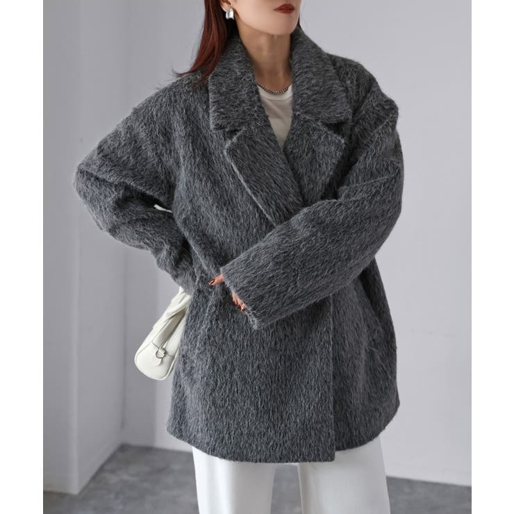 ミドル丈シャギーダブルジャケットコート | Riberry | 詳細画像2 