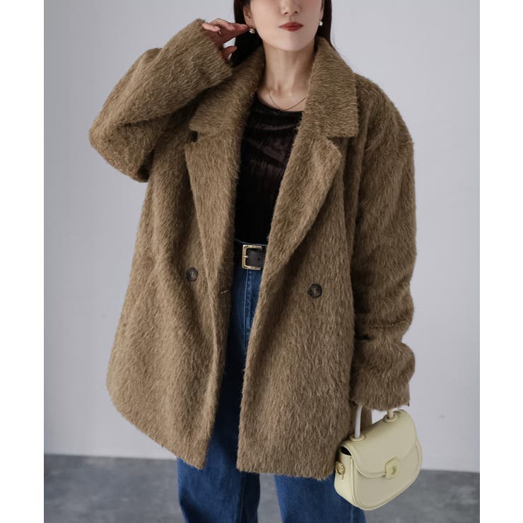 ミドル丈シャギーダブルジャケットコート | Riberry | 詳細画像20 