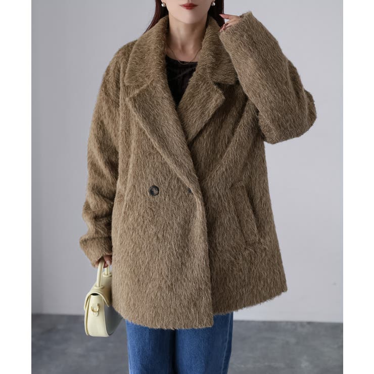 ミドル丈シャギーダブルジャケットコート | Riberry | 詳細画像22 