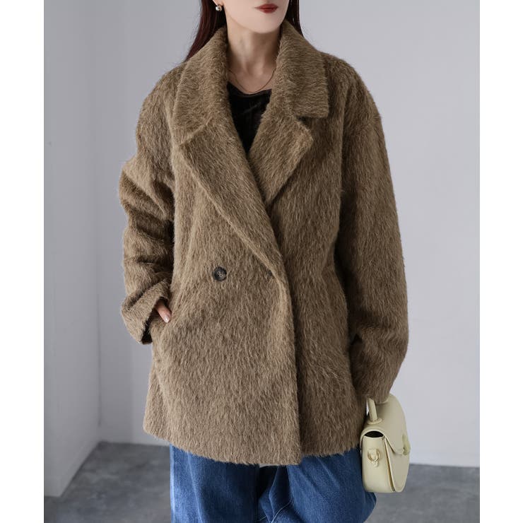 ミドル丈シャギーダブルジャケットコート | Riberry | 詳細画像23 