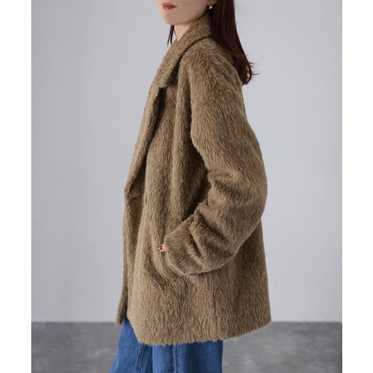 ミドル丈シャギーダブルジャケットコート | Riberry | 詳細画像24 