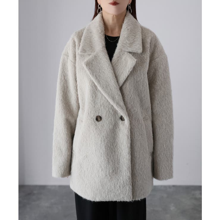 ミドル丈シャギーダブルジャケットコート | Riberry | 詳細画像28 