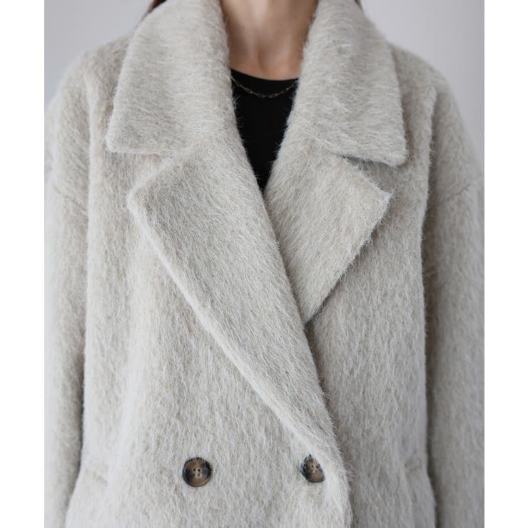 ミドル丈シャギーダブルジャケットコート | Riberry | 詳細画像32 