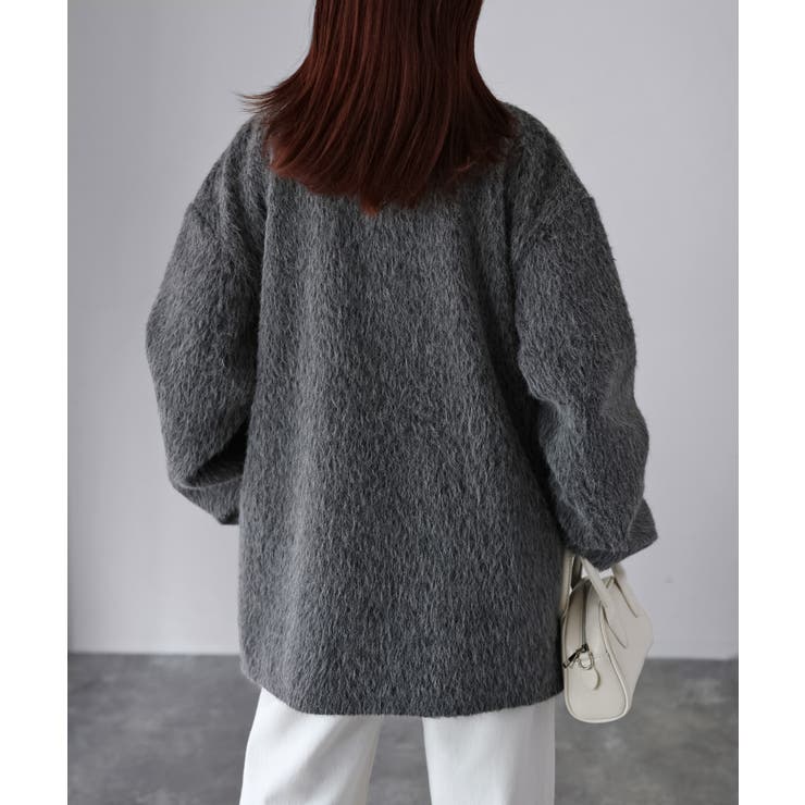 ミドル丈シャギーダブルジャケットコート | Riberry | 詳細画像7 