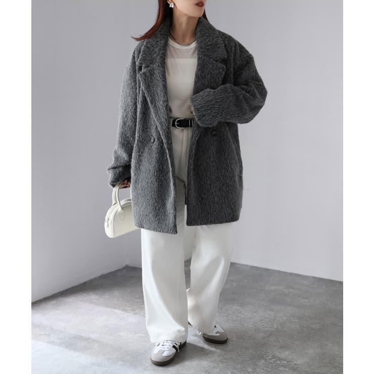 ミドル丈シャギーダブルジャケットコート | Riberry | 詳細画像9 