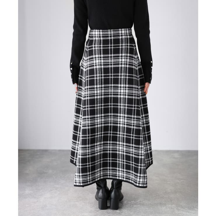 チェック柄ジャガードニットフレアスカート | Riberry | 詳細画像27 
