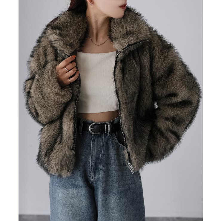 ダブルジップミックスファーコート[品番：RBRW0000059]｜Riberry