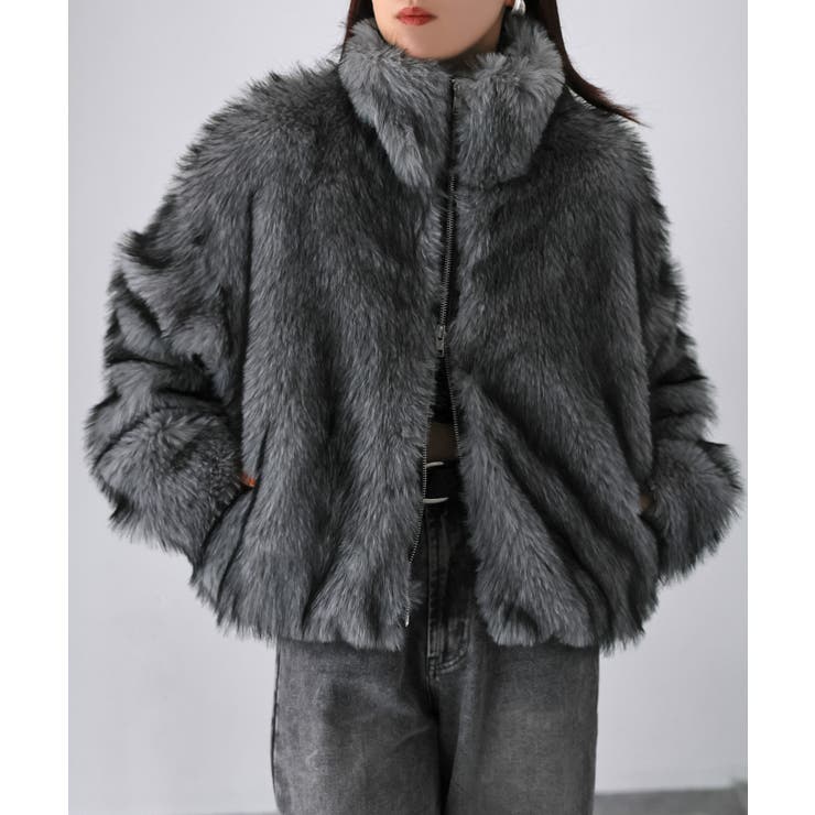 新品同様✩リバーシブル✩ロシアンリス✩グレー系✩ファーコート✩柔らか✩艷やか 新同✩リバーシブル✩レッキス＆ロシアンリス✩フード有り✩ファー