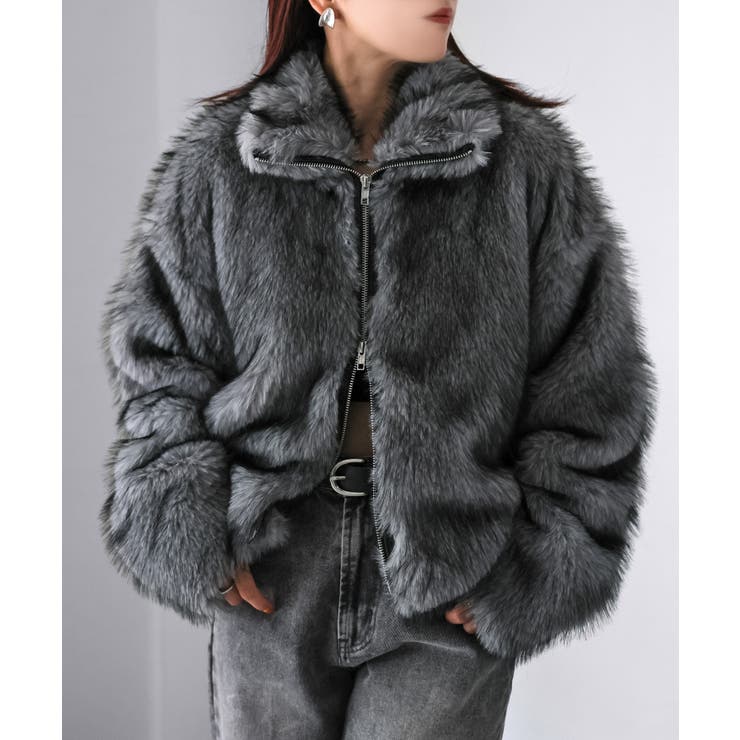 ダブルジップミックスファーコート[品番：RBRW0000059]｜Riberry