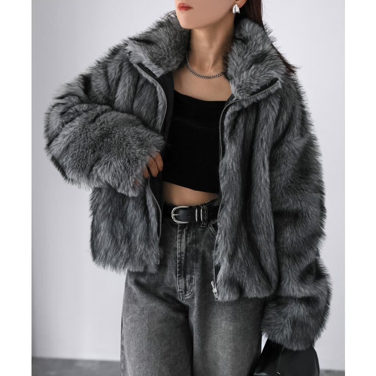 ダブルジップミックスファーコート[品番：RBRW0000059]｜Riberry