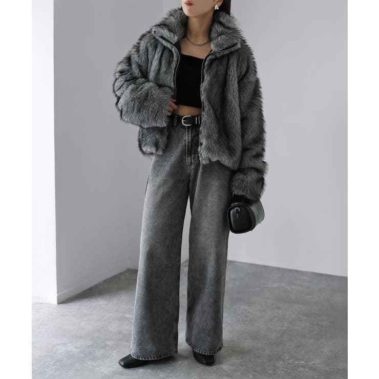 ダブルジップミックスファーコート[品番：RBRW0000059]｜Riberry