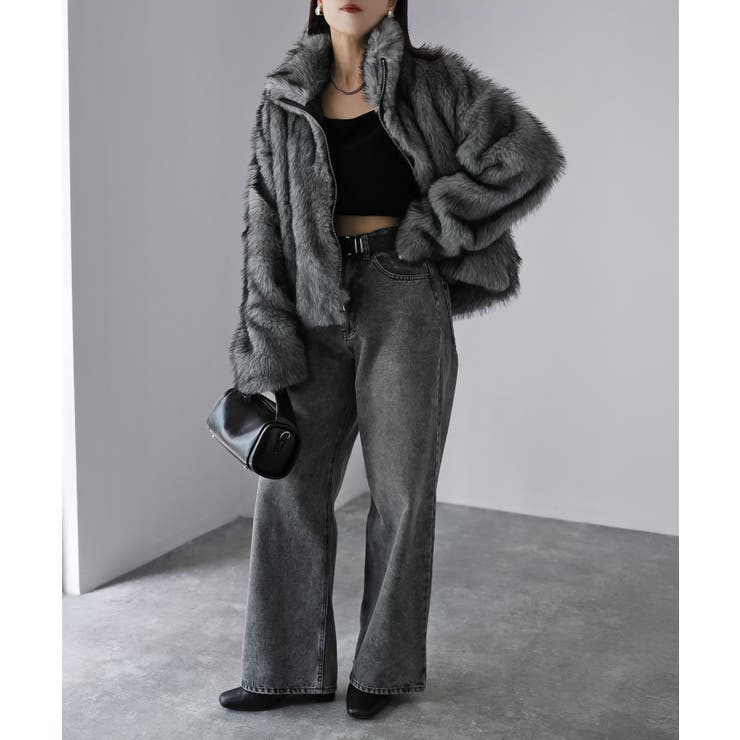 ダブルジップミックスファーコート[品番：RBRW0000059]｜Riberry