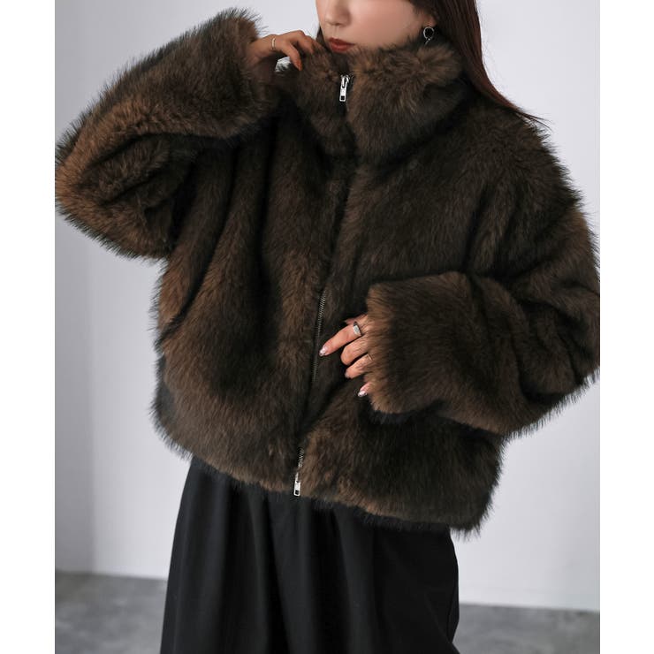 ダブルジップミックスファーコート[品番：RBRW0000059]｜Riberry