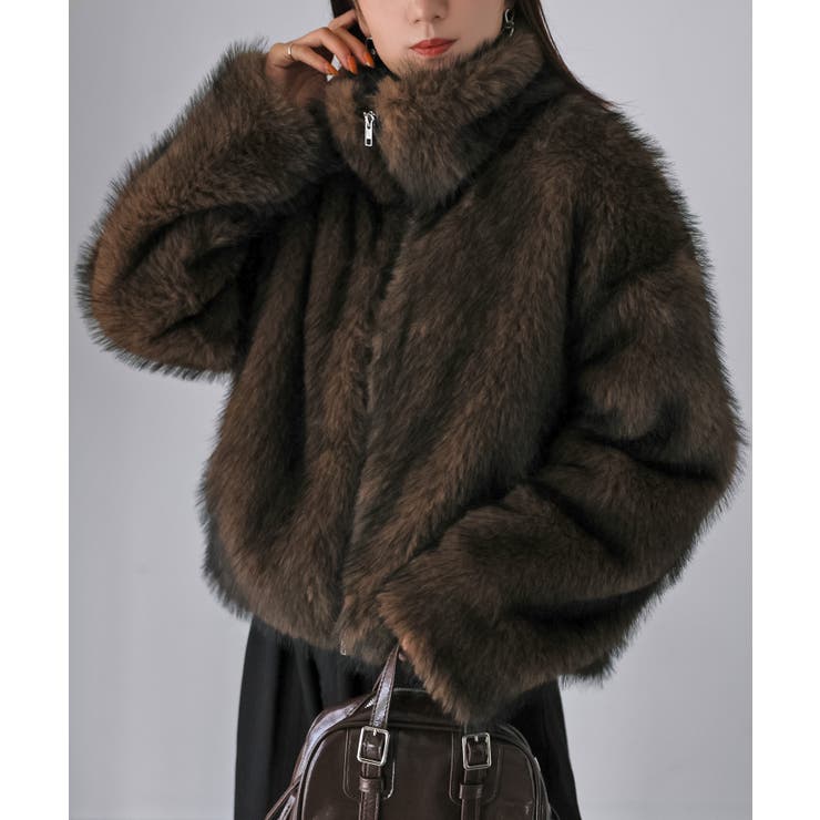 ダブルジップミックスファーコート[品番：RBRW0000059]｜Riberry