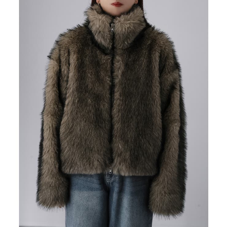 ダブルジップミックスファーコート[品番：RBRW0000059]｜Riberry