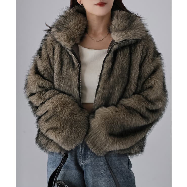 ダブルジップミックスファーコート[品番：RBRW0000059]｜Riberry