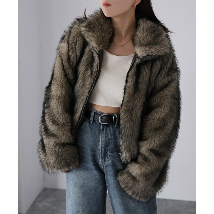 ダブルジップミックスファーコート[品番：RBRW0000059]｜Riberry