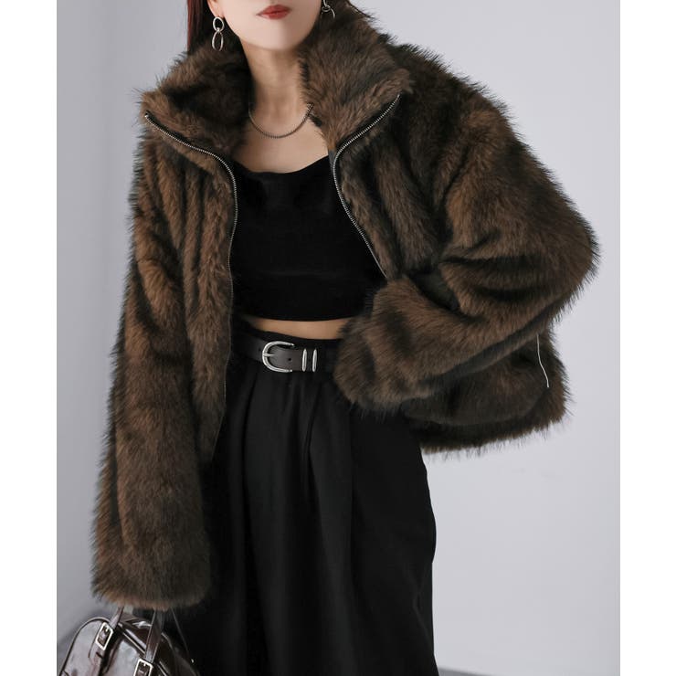 ダブルジップミックスファーコート[品番：RBRW0000059]｜Riberry