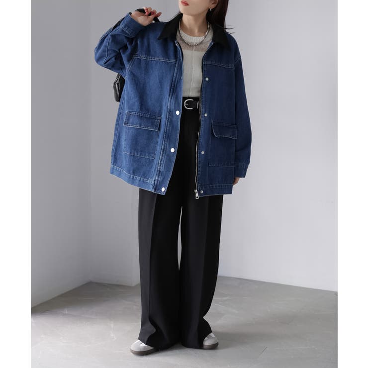 襟配色デニムジャケット | Riberry | 詳細画像12 