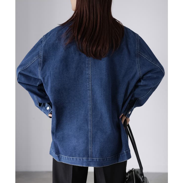 襟配色デニムジャケット | Riberry | 詳細画像17 