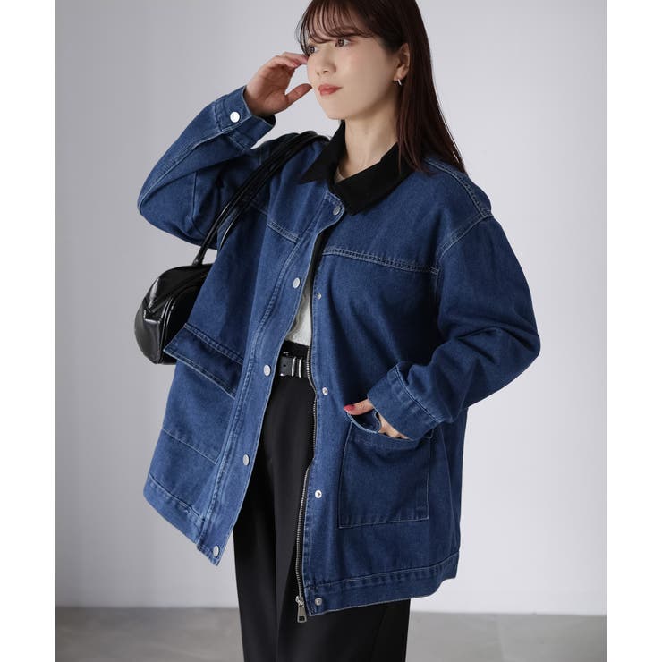 襟配色デニムジャケット | Riberry | 詳細画像18 