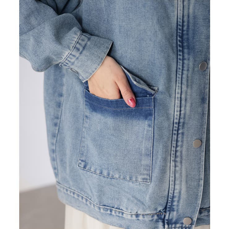 襟配色デニムジャケット | Riberry | 詳細画像23 