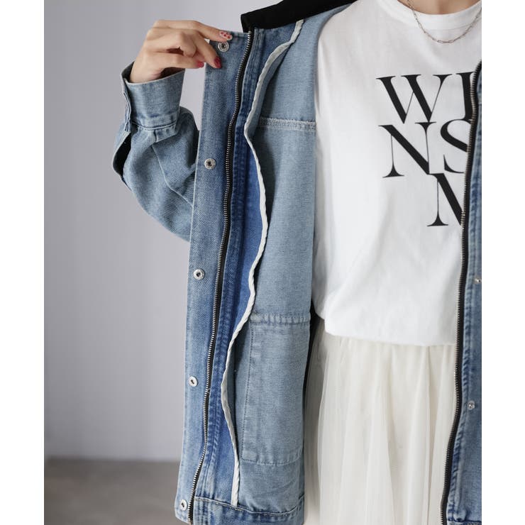 襟配色デニムジャケット | Riberry | 詳細画像25 