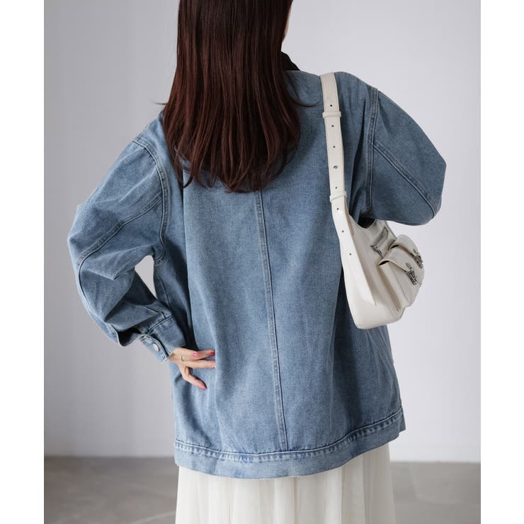 襟配色デニムジャケット | Riberry | 詳細画像9 