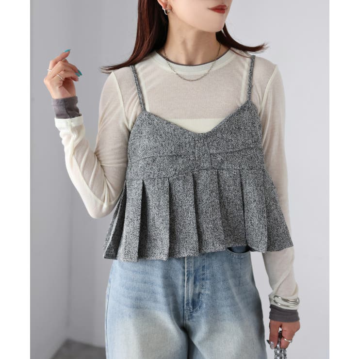 ツイードプリーツビスチェ/キャミ[品番：RBRW0000035]｜Riberry