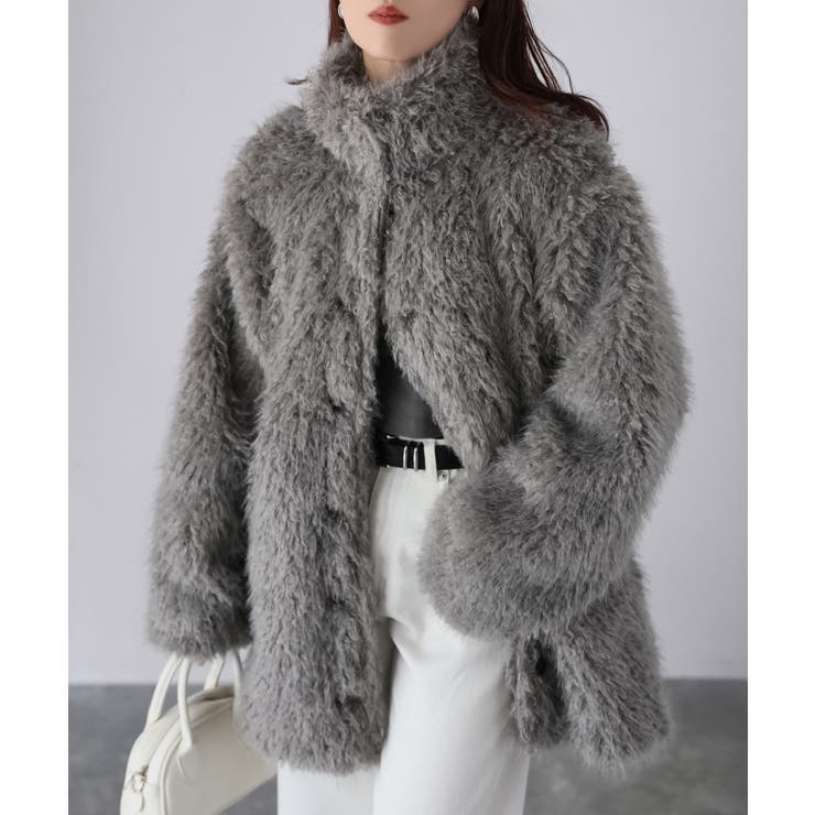 ミドル丈フェイクファーAラインコート | Riberry | 詳細画像10 