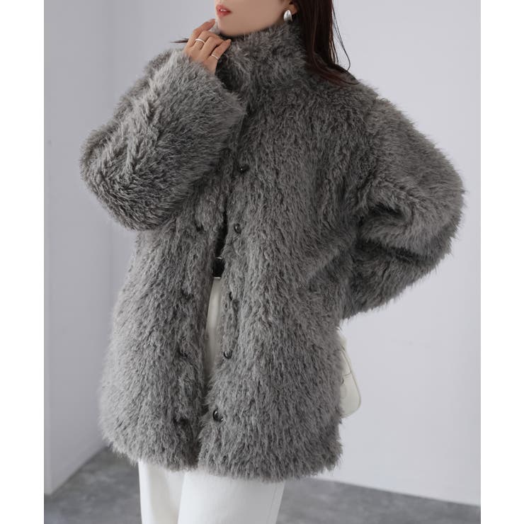 ミドル丈フェイクファーAラインコート | Riberry | 詳細画像11 