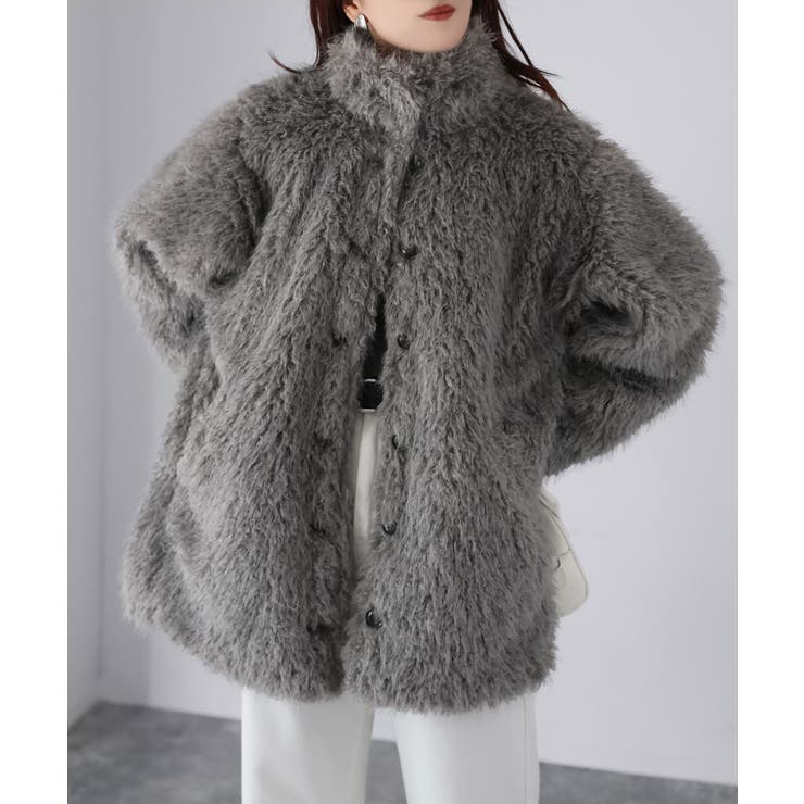 ミドル丈フェイクファーAラインコート | Riberry | 詳細画像12 