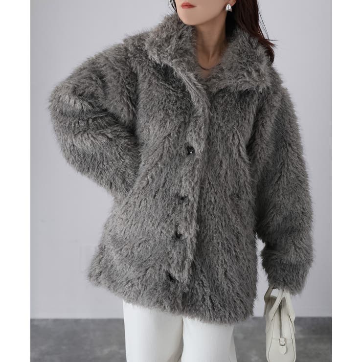 ミドル丈フェイクファーAラインコート | Riberry | 詳細画像14 