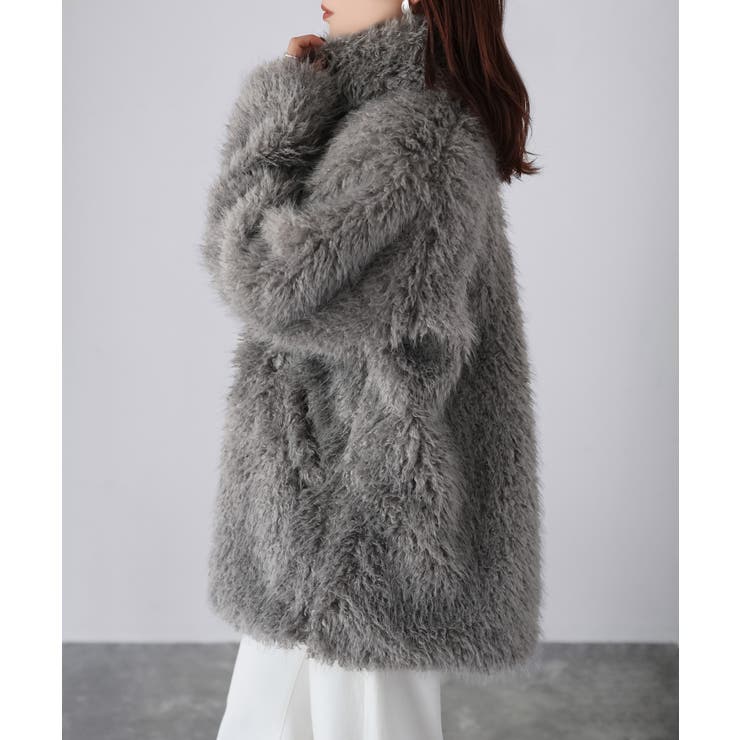 ミドル丈フェイクファーAラインコート | Riberry | 詳細画像15 