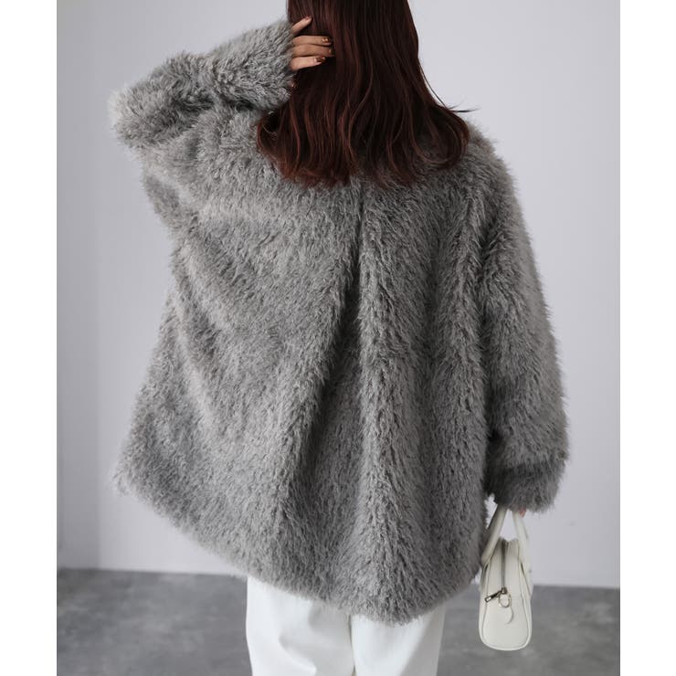 ミドル丈フェイクファーAラインコート[品番：RBRW0000069]｜Riberry