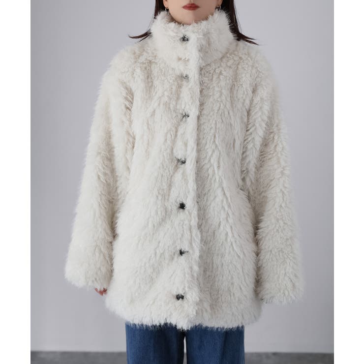 ミドル丈フェイクファーAラインコート | Riberry | 詳細画像19 