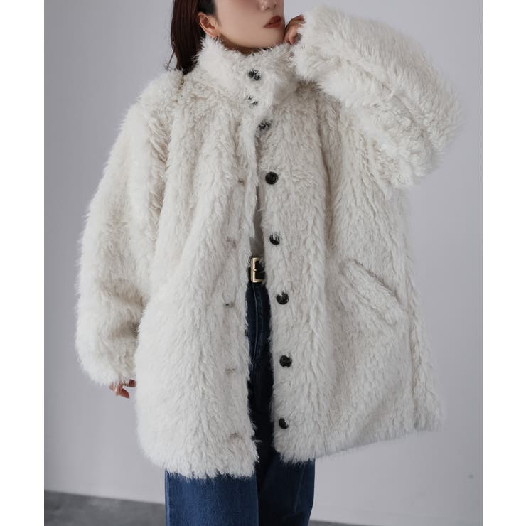 ミドル丈フェイクファーAラインコート | Riberry | 詳細画像2 