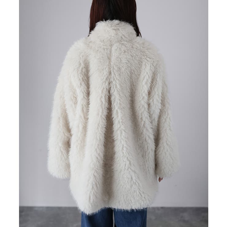 ミドル丈フェイクファーAラインコート[品番：RBRW0000069]｜Riberry