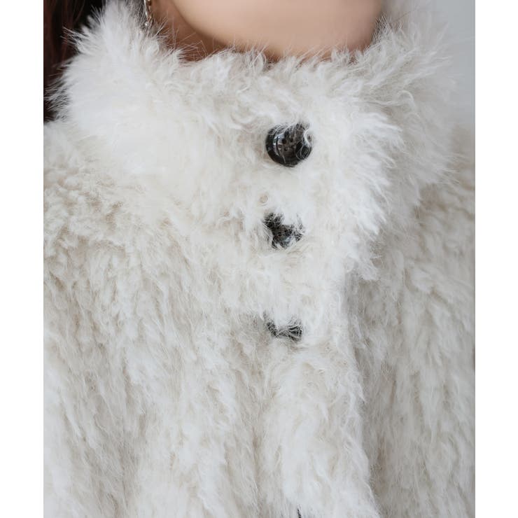 ミドル丈フェイクファーAラインコート[品番：RBRW0000069]｜Riberry