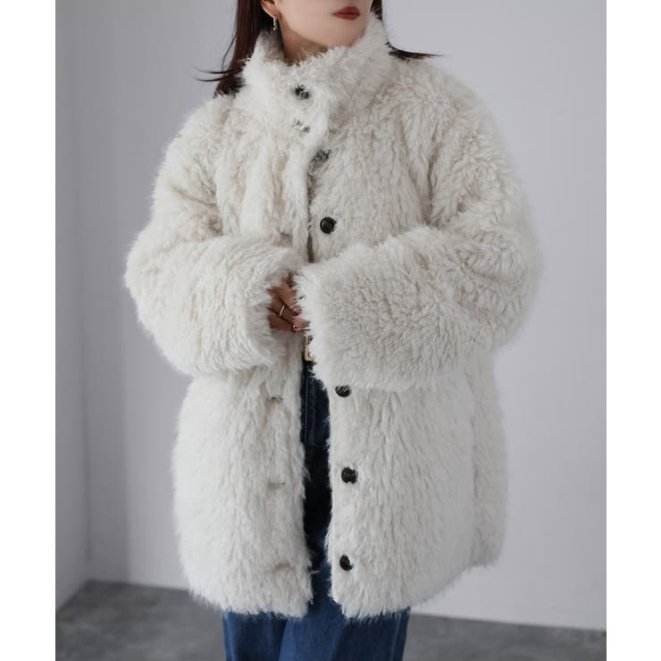 ミドル丈フェイクファーAラインコート | Riberry | 詳細画像3 