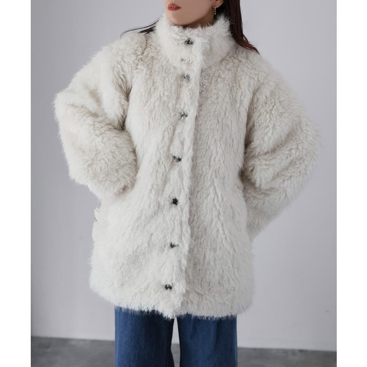 ミドル丈フェイクファーAラインコート | Riberry | 詳細画像5 