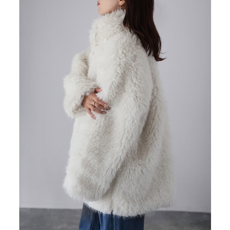 ミドル丈フェイクファーAラインコート | Riberry | 詳細画像6 