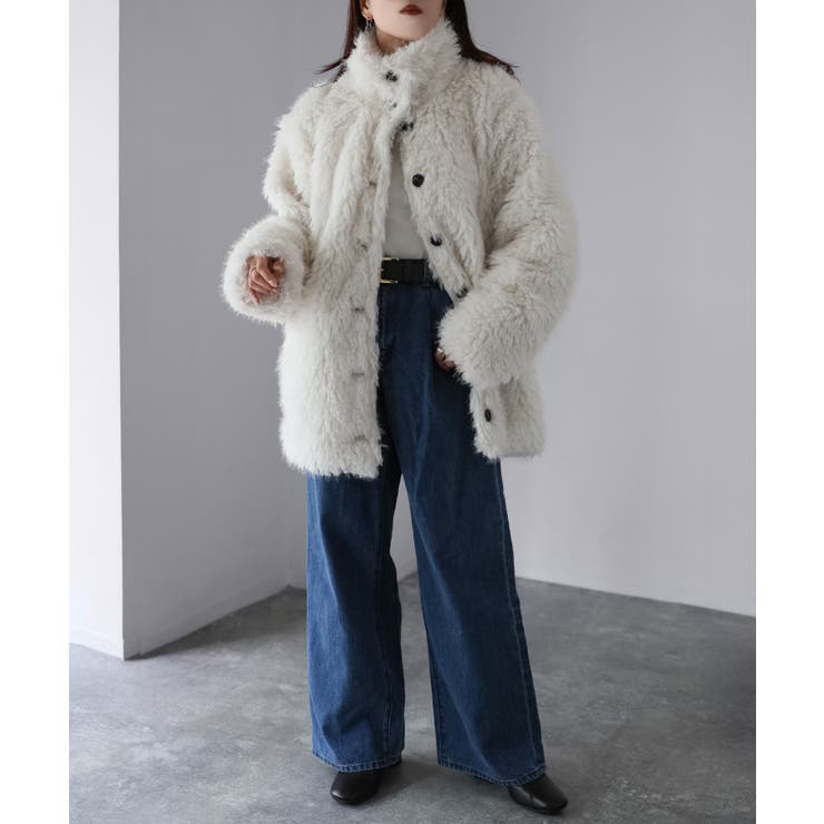 ミドル丈フェイクファーAラインコート | Riberry | 詳細画像9 