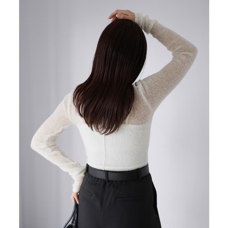 モヘアライク透かし編みニットトップス | Riberry | 詳細画像16 